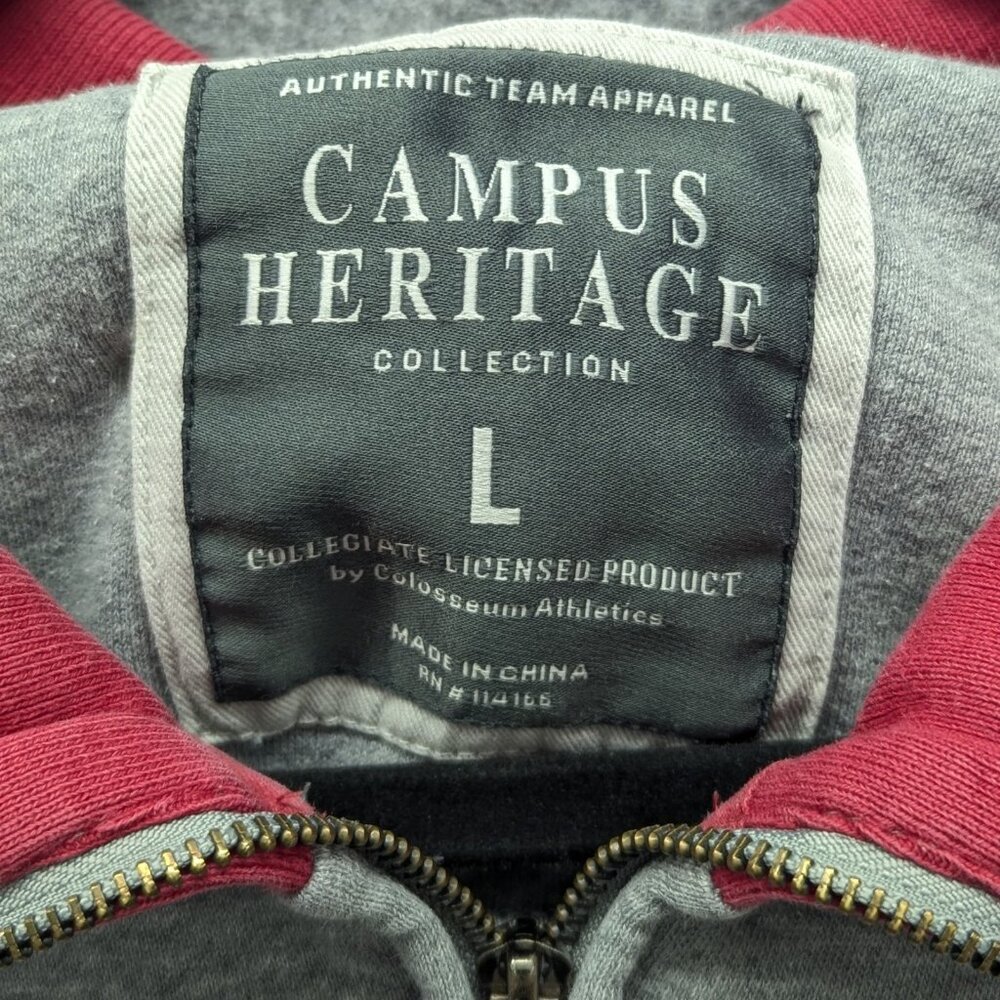 Wisconsin Badgers Gray Zip Up Jacket Long Sleeve Women’s Size L Campus Heritage - Picture 3 of 9